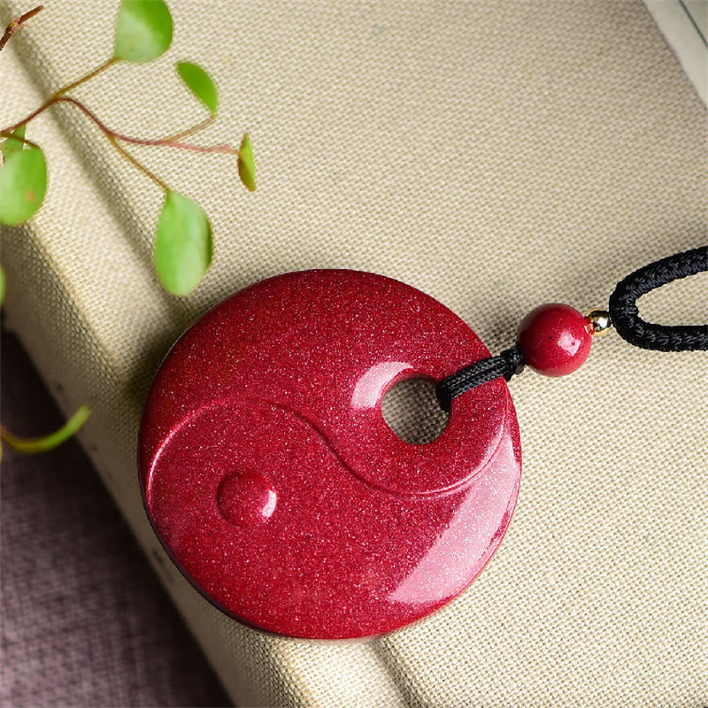 Nimara Ritual Laughing Buddha Yin Yang Chinese Zodiac Gourd Natural Cinnabar Blessing Necklace Pendant