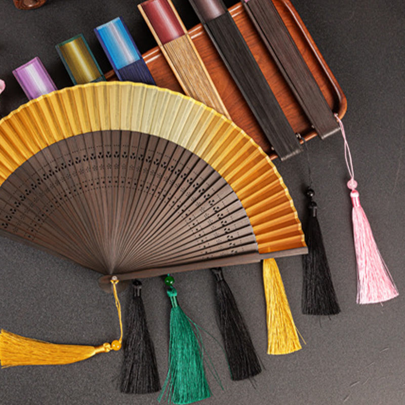 Nimara Ritual Gradient Handheld Bamboo Folding Fan