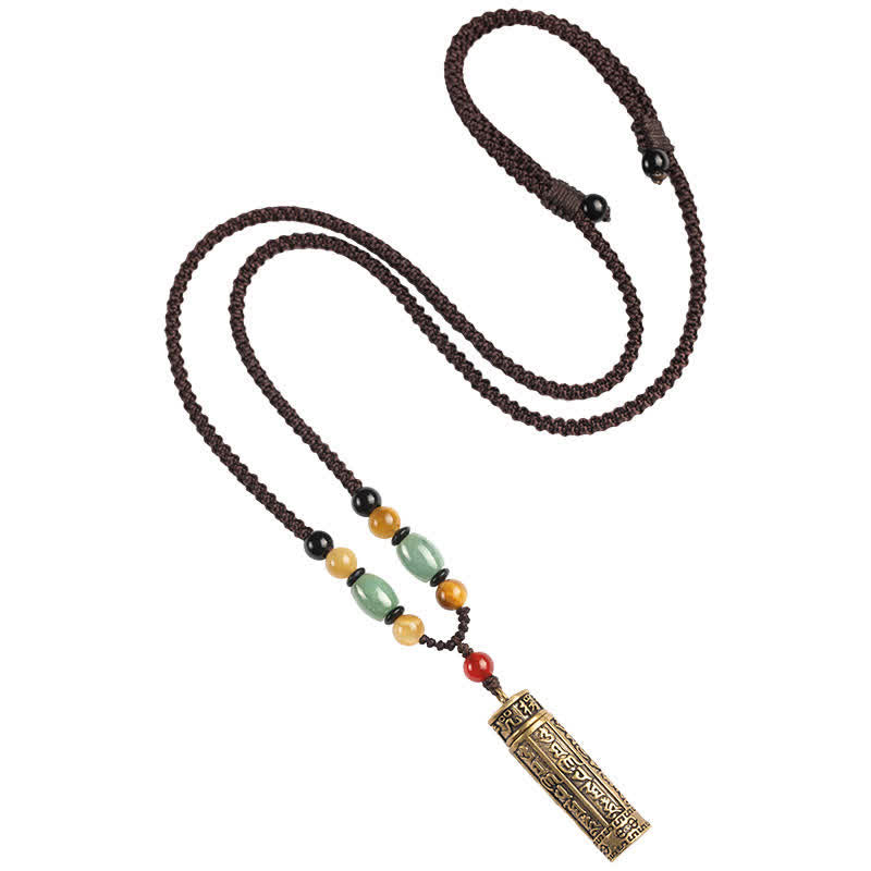 Nimara Ritualhop Tibet Om Mani Padme Hum Agate Shurangama Sutra Protection Necklace Pendant