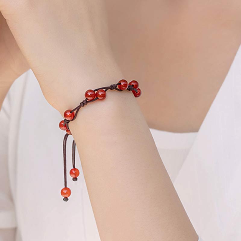 Nimara Ritual Red Agate Moss Agate Cinnabar Calm Bracelet