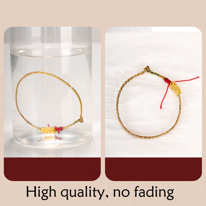 Nimara Ritual Year of the Dragon Handmade Colorful Dragon Carved Success Braided Bracelet