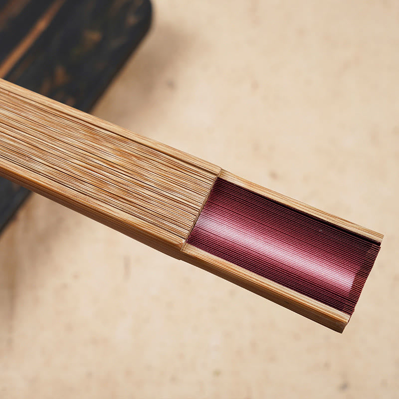 Nimara Ritual Solid Color Gradient Hollow Engraved Handheld Bamboo Folding Fan