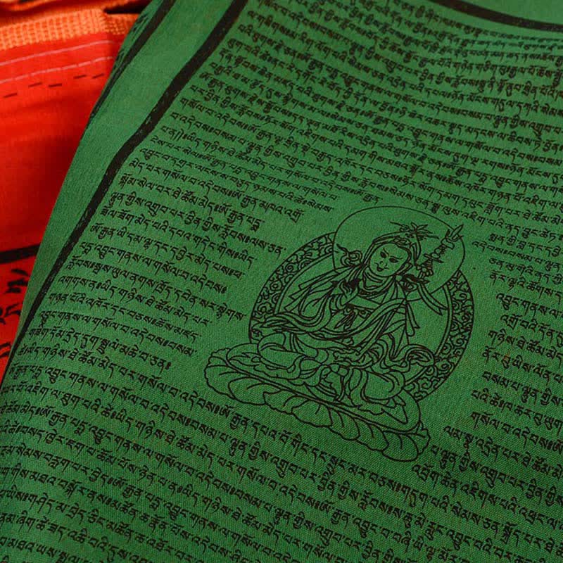 Nimara Ritual Tibetan 5 Colors Windhorse Auspicious Outdoor 25 Pcs Prayer Flag