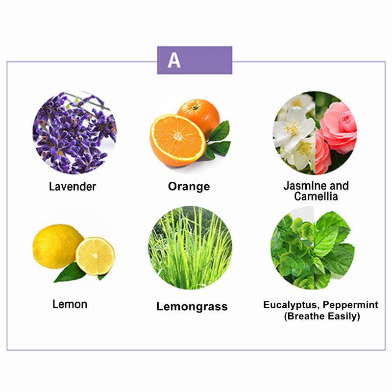 Nimara Ritual 6Pcs Lavender Orange Jasmine Lemongrass Soothing Aromatherapy Healing Essential Oils Set
