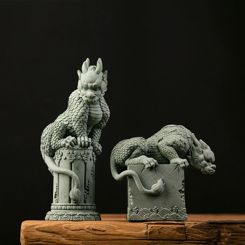 Nimara Ritual Feng Shui Standing Sitting Dragon Success Luck Home Decoration