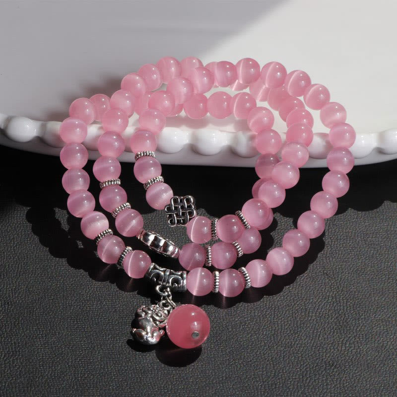 Nimara Ritual Cat Eye PiXiu Support Triple Wrap Bracelet
