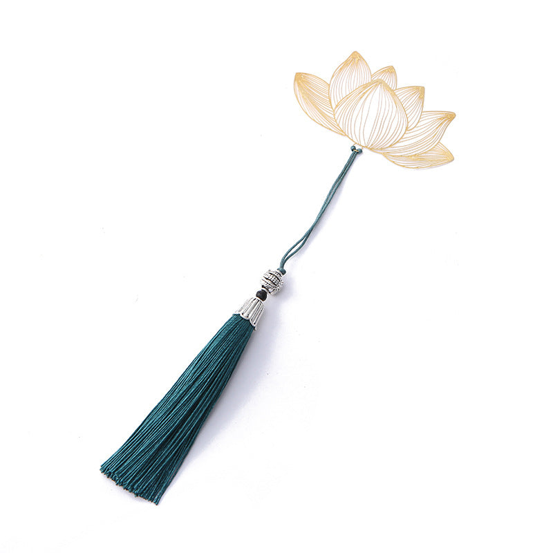 Nimara Ritual Lotus Flower New Beginning Metal Brass Hollow Bookmark