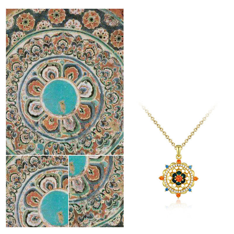 Nimara Ritual 925 Sterling Silver Lotus Flower Colorful Zircon New Beginning Necklace Pendant