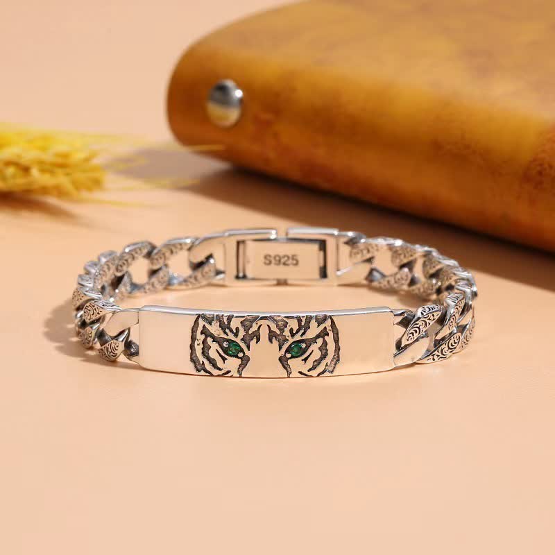 Nimara Ritual Tiger Copper Luck Cuff Chain Bracelet