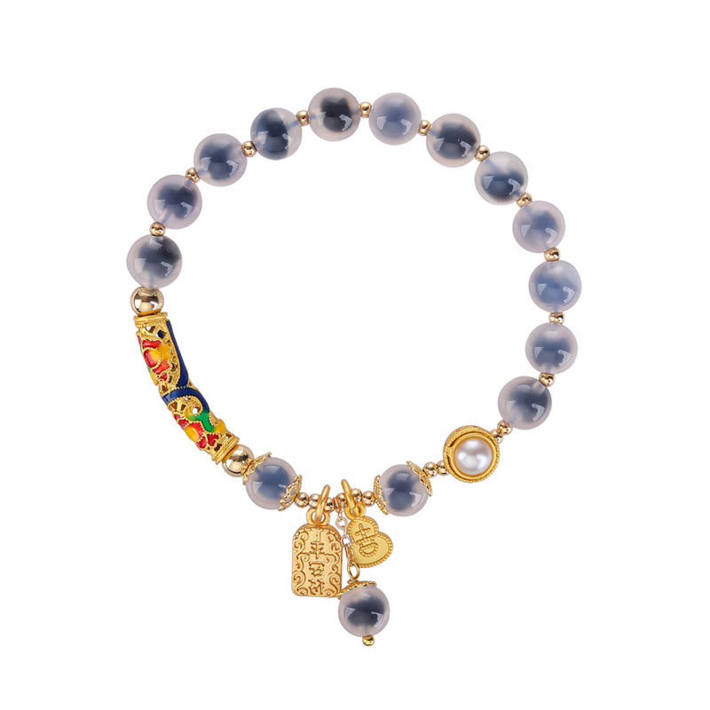 Nimara Ritual Natural Blue Candy Agate Amulet Strength Bracelet