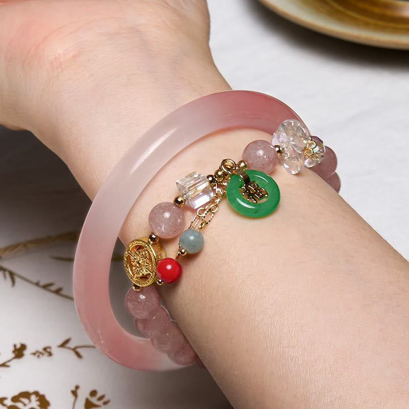 Nimara Ritual Attracting Love and Protection Pink Bracelet Bangle Bundle