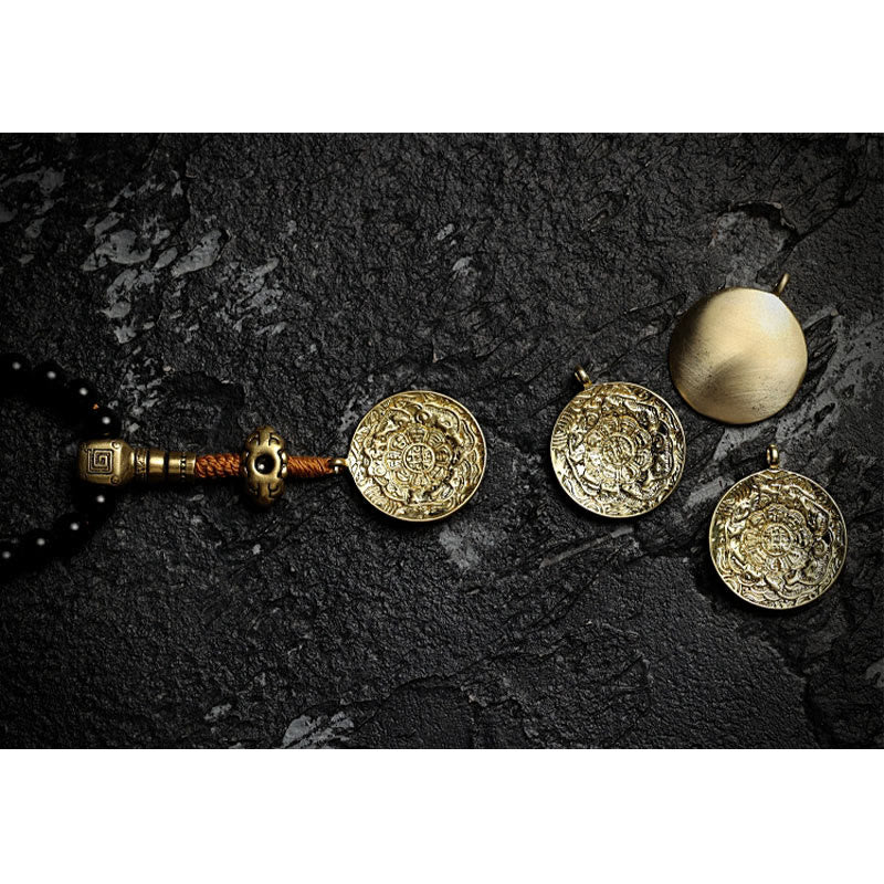 Nimara Ritual Tibetan 108 Mala Beads Black Onyx Tiger Eye Beads Nine Palaces Bagua Protection Bracelet