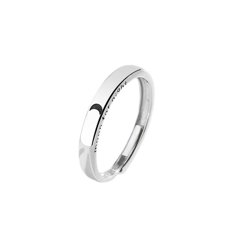 Nimara Ritual 925 Sterling Silver Sun Moon Protection Adjustable Couple Ring