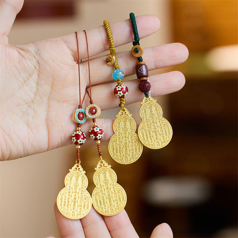 Nimara Ritual Wu Lou Gourd Fu Character Tai Sui Amulet Fortune Phone Hanging Decoration Key Chain