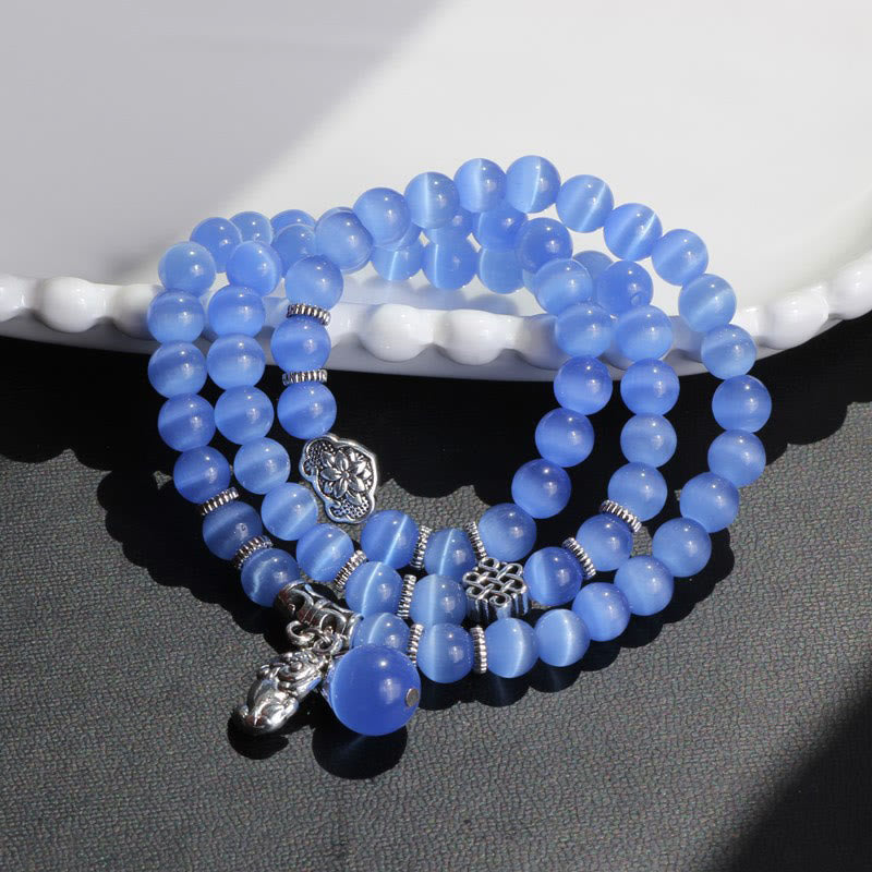 Nimara Ritual Cat Eye PiXiu Support Triple Wrap Bracelet