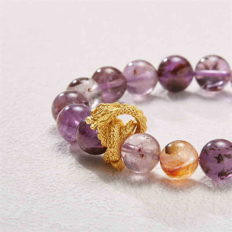 Nimara Ritual Purple Phantom Copper Gold-plated Dragon Wisdom Bracelet