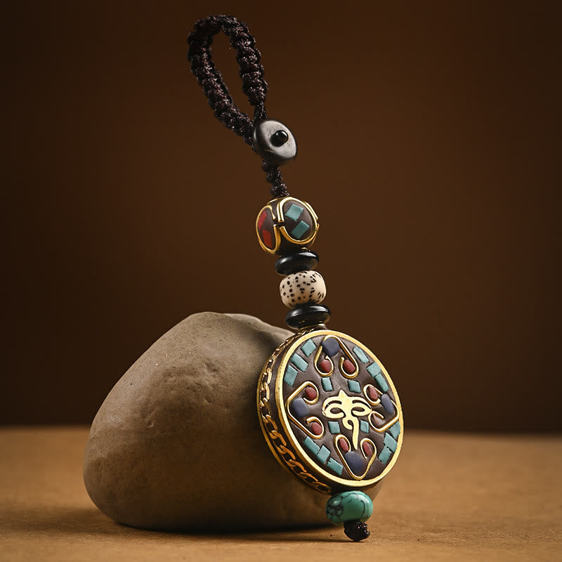 Nimara Ritual Tibetan Om Mani Padme Hum Bodhi Seed Peace Key Chain