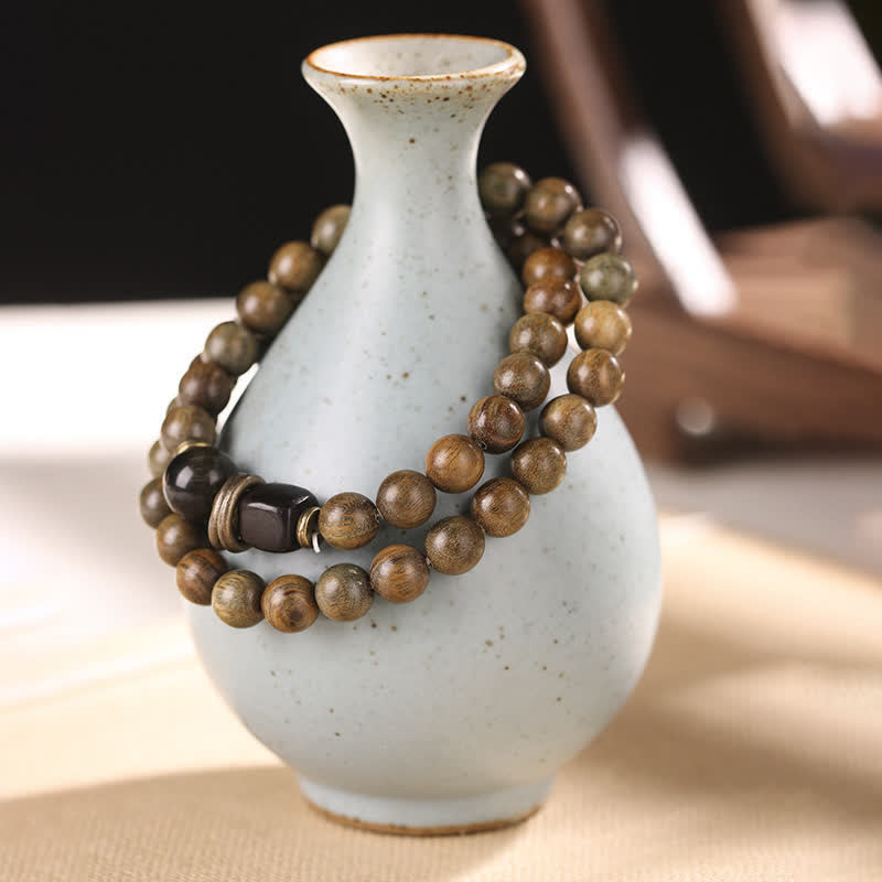 Nimara Ritual Tibetan Green Sandalwood Crystal Soothing Peace Bracelet