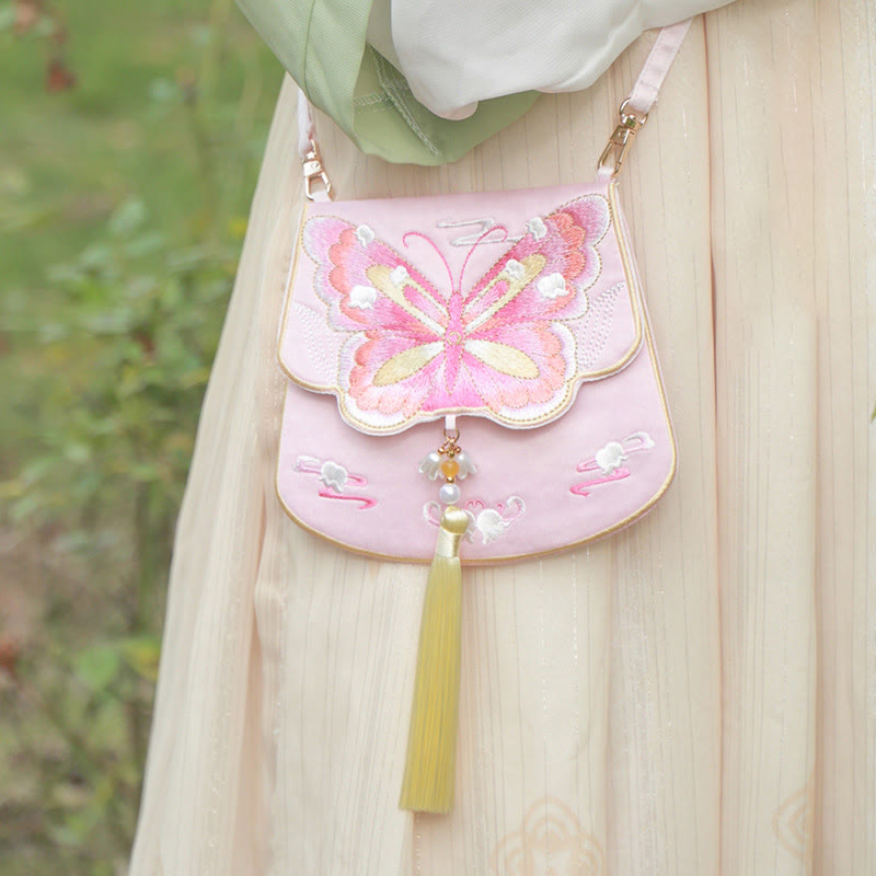 Nimara Ritual Luck Embroidery Lotus Koi Fish Rabbit Flower Hanfu Bag Crossbody Bag Shoulder Bag