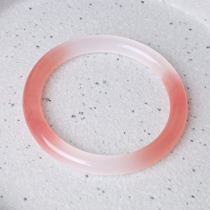 Nimara Ritual Pink Golden Silk Jade Wealth Bracelet Bangle