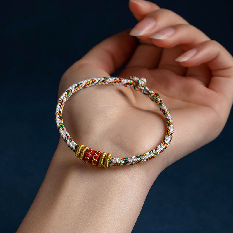Nimara Ritual Tibet Handmade Chinese Zodiac Natal Buddha Luck Strength Braided String Bracelet