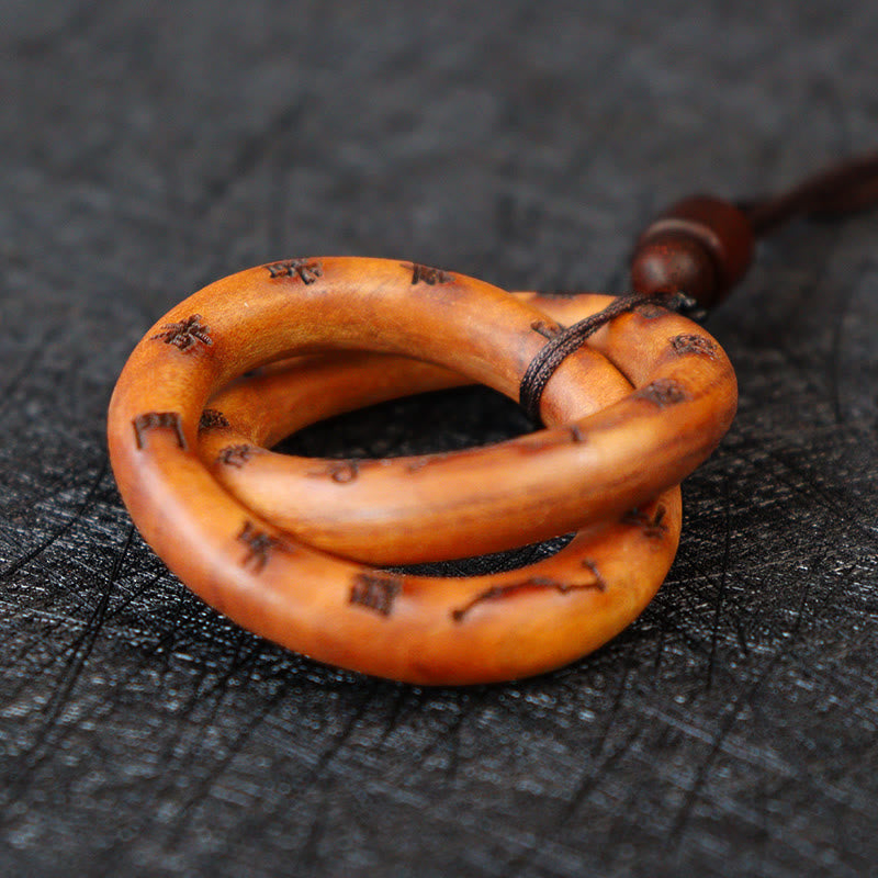 Nimara Ritual Lightning Struck Jujube Wood Taoist Yin Yang Ring Qiankun Circle Leizu Taboo Luck Necklace Pendant