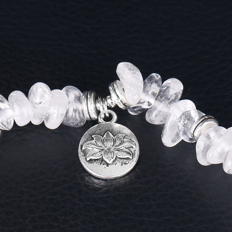 Nimara Ritual Natural White Crystal Lotus Healing Bracelet