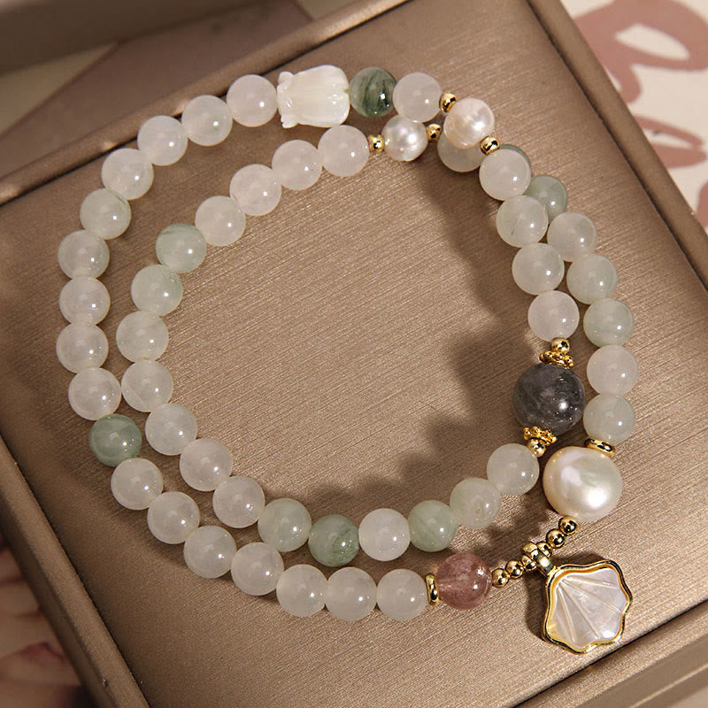 Nimara Ritual Double Layer Jade Shell Luck Bracelet