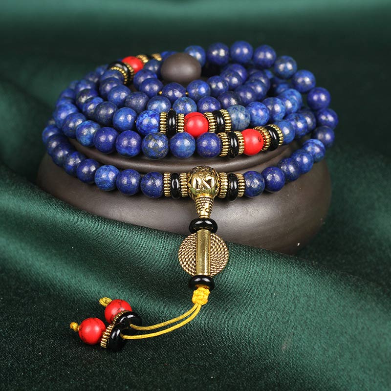 Nimara Ritual Tibetan Mala Lapis Lazuli Lazurite Positive Bracelet