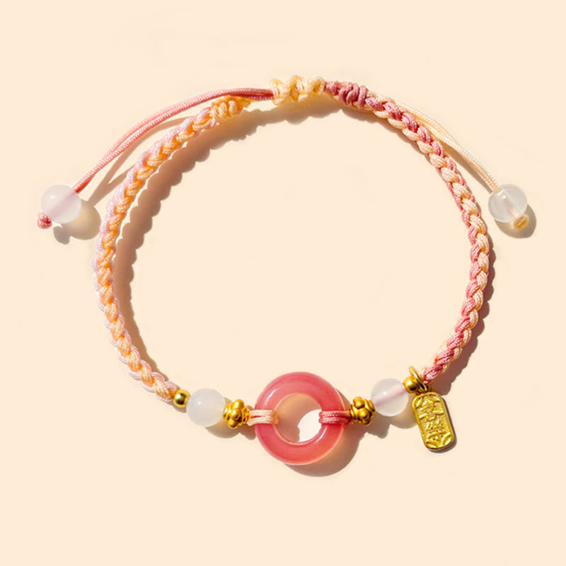Nimara Ritual Peace And Joy Agate Peace Buckle Auspicious Handmade Braided Bracelet