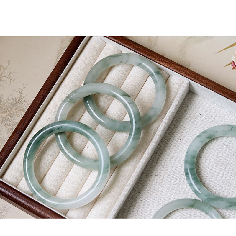 Nimara Ritual Natural Jade Luck Prosperity Bangle Bracelet