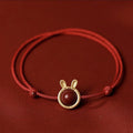 Nimara Ritual Handmade Rabbit Tiger Cinnabar Keep Away Evil Spirits Braided String Bracelet