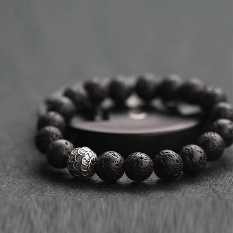 Nimara Ritual Lava Rock Fish Scales Bead Healing Bracelet