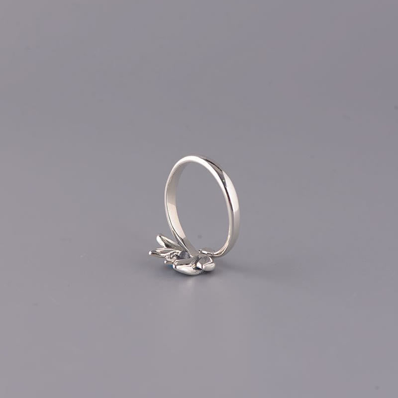 Nimara Ritual 925 Sterling Silver Lotus Flower New Beginning Adjustable Ring