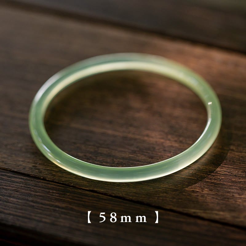 Nimara Ritual Natural Green Chalcedony Strength Courage Cuff Bangle Bracelet