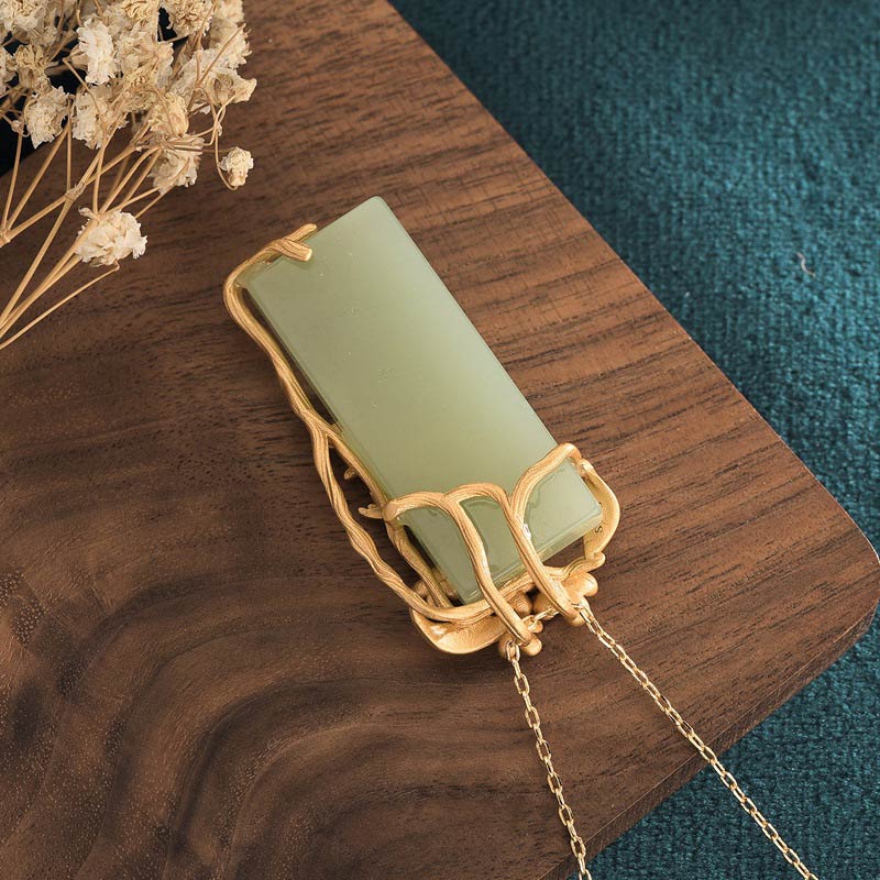 Nimara Ritual Natural Green Aventurine Balance Necklace Pendant