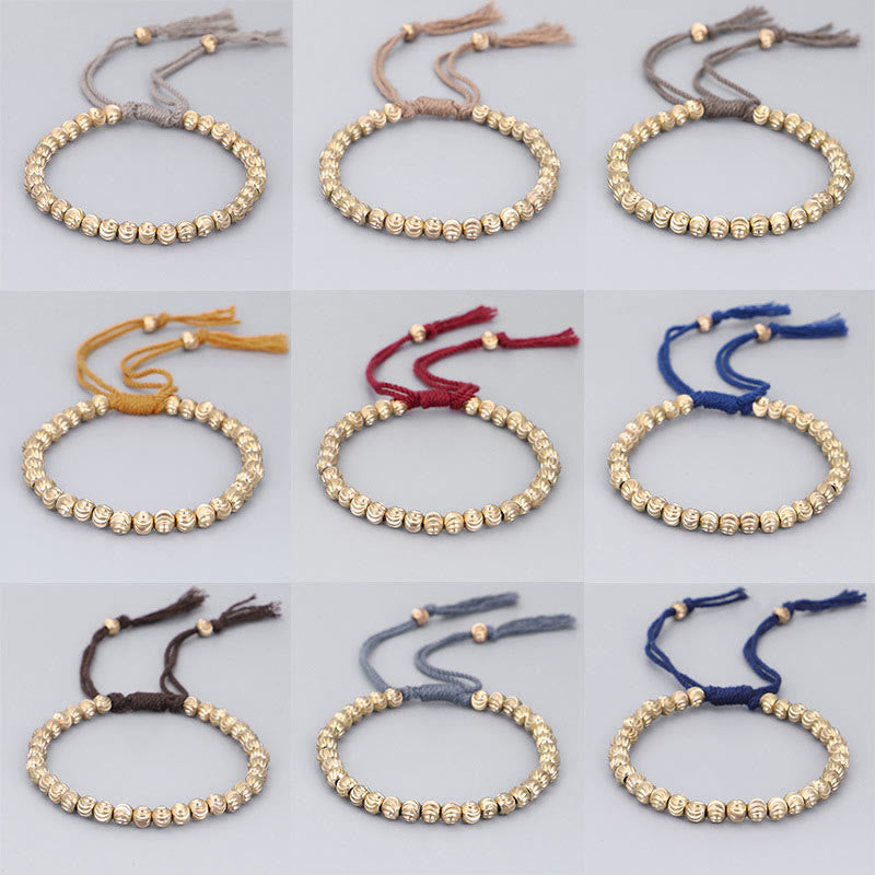 Nimara Ritual Tibetan Handmade Copper Bead Luck String Bracelet