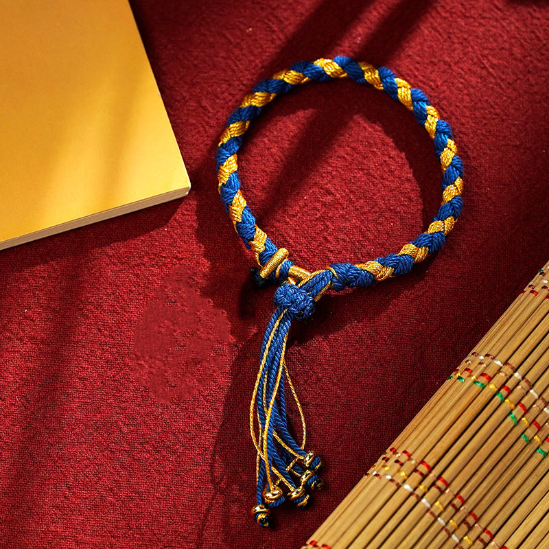 Nimara Ritual Handmade Tibetan Five God Of Wealth Dragon Scale Rope Luck Braid Bracelet