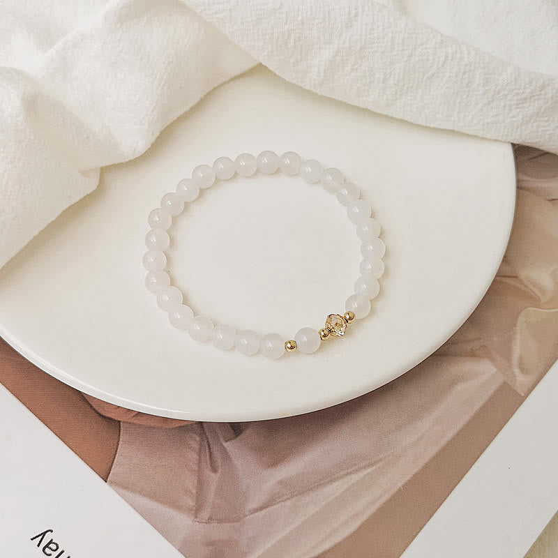 Nimara Ritual 14K Gold Plated Copper Aquamarine White Crystal White Agate Blue Crystal Healing Bracelet
