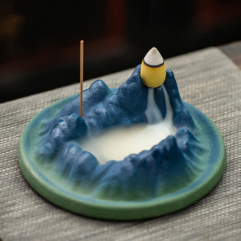 Nimara Ritual Creative Mountain River Ceramic Healing Backflow Incense Burner