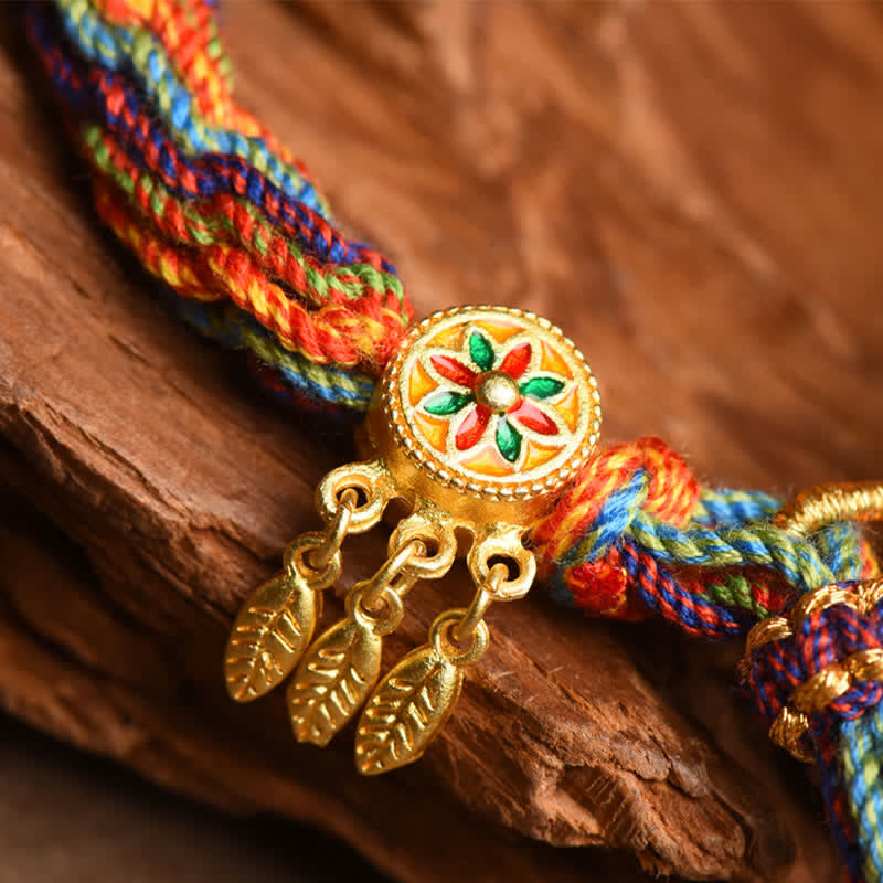 Nimara Ritual Tibetan Om Mani Padme Hum Dreamcatcher Luck Colorful Reincarnation Knot String Bracelet
