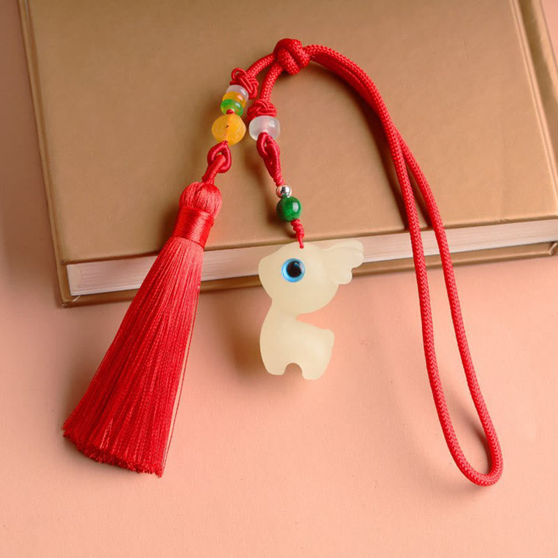 Nimara Ritual Mini Cute Deer Glowstone Luminous Lucky Deer Energy Key Chain Phone Car Hanging Decoration