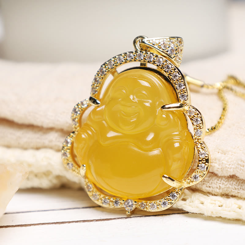 Nimara Ritual Good Luck Laughing Buddha Necklace