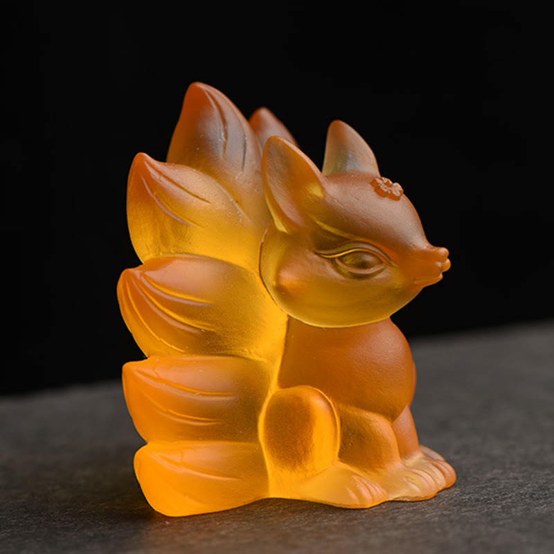 Nimara Ritual Small Nine Tailed Fox Success Strength Home Figurine Decoration
