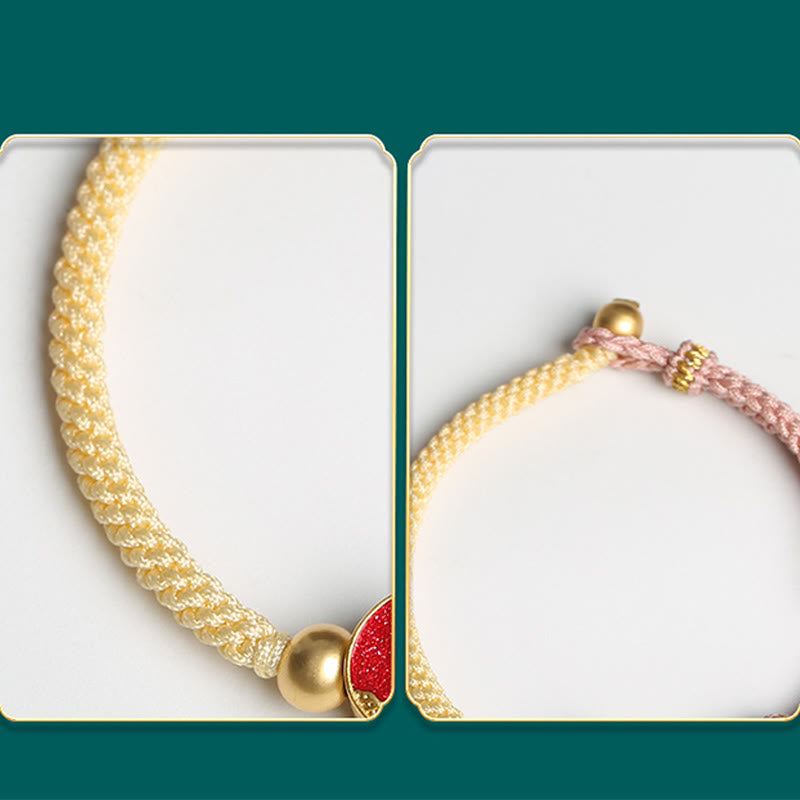 Nimara Ritual Handmade Mountain and Sea Engraved Luck Two-Color String Couple Bracelet