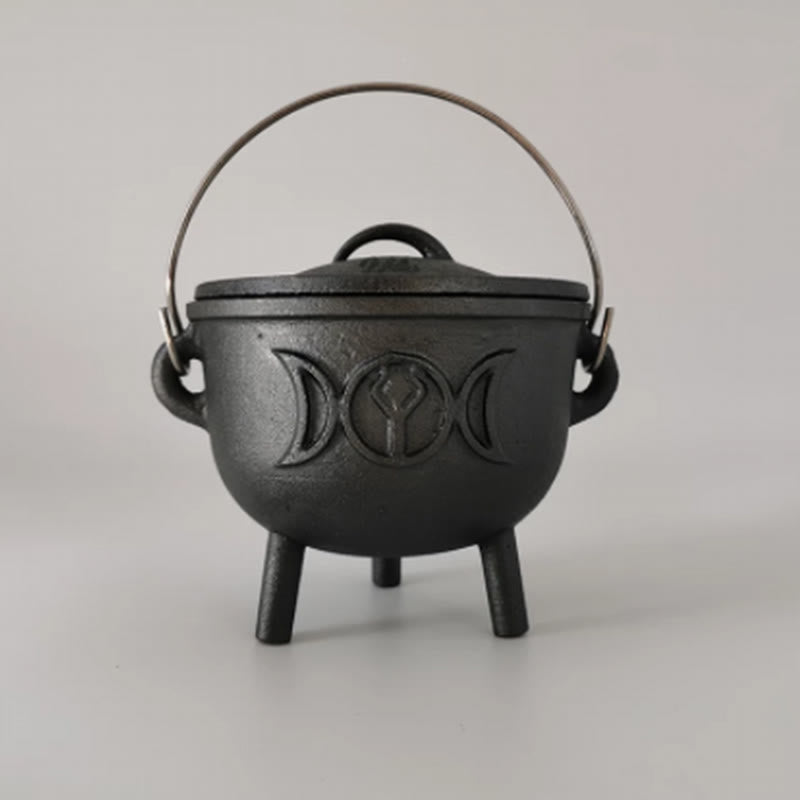 Nimara Ritual Cast Iron Cauldron Prayer Altar Burning Holder Incense Sage Smudging Rituals Use Items