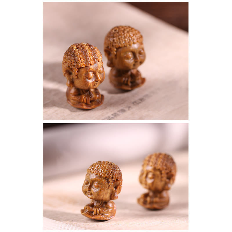 Nimara Ritual Chinese Zodiac Natal Buddha Green Sandalwood Lotus Engraved Positive Home Decoration