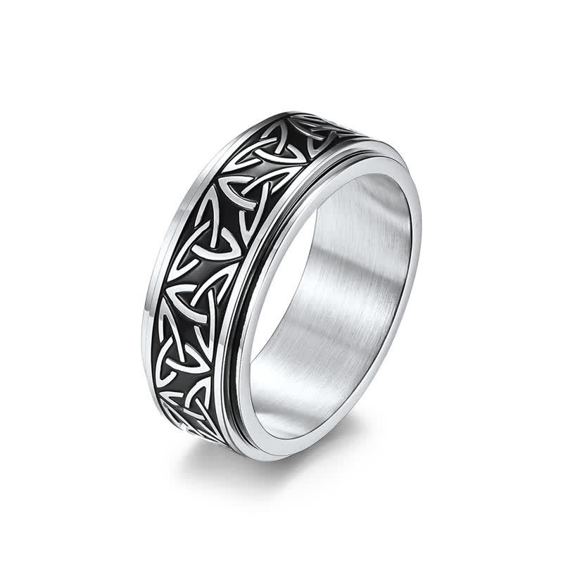 Nimara Ritual Triangle Knot Triquetra Titanium Steel Calm Rotatable Ring