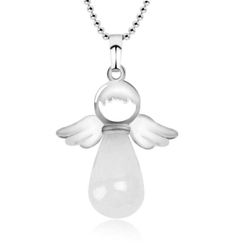 Nimara Ritual Little Angel Wings Natural Crystal Luck Necklace Pendant
