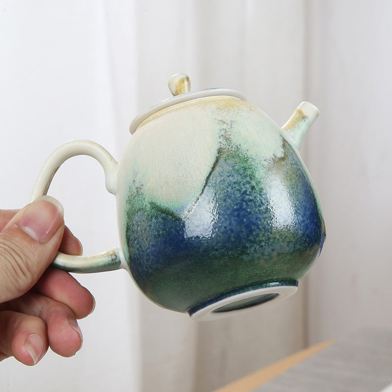 Nimara Ritual Green Beige Chinese Gongfu Tea Ceramic Kung Fu Teapot 230ml